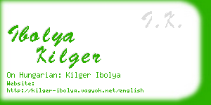 ibolya kilger business card